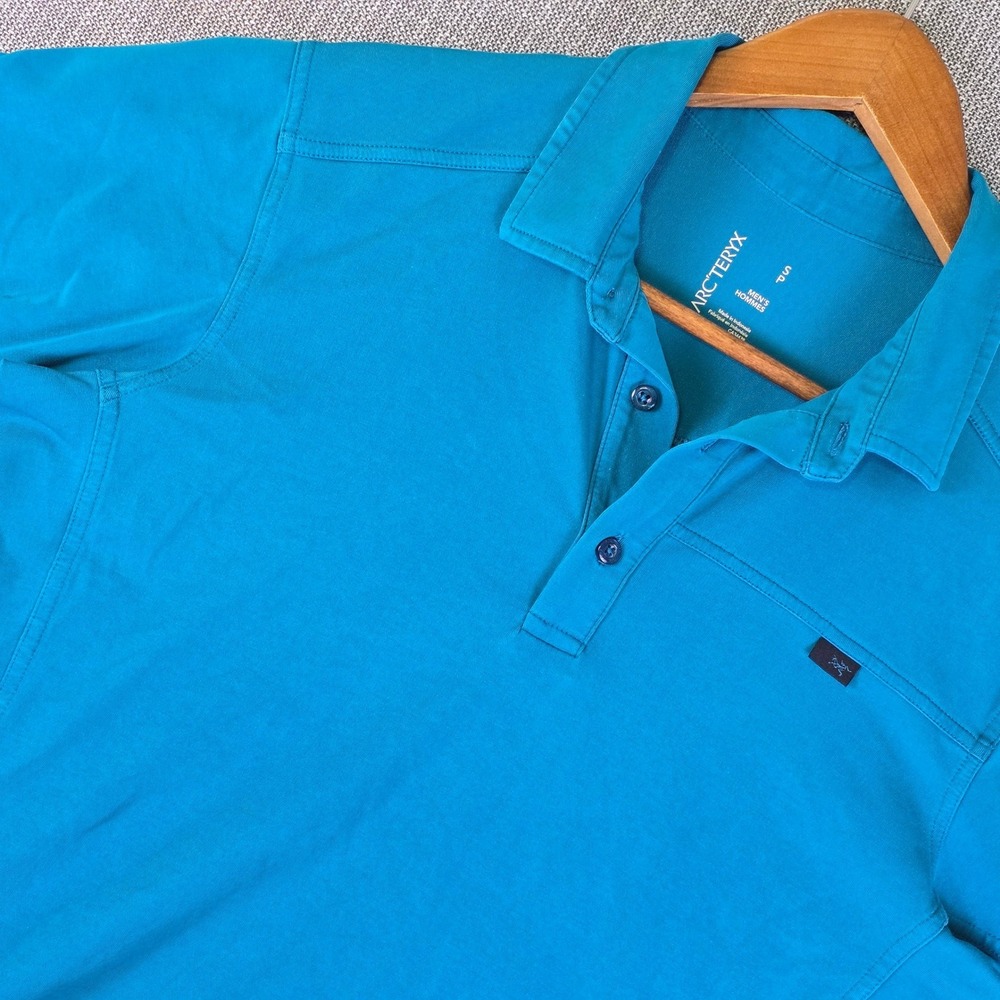 Arc'teryx Captive Polo Shirt Mens S Blue Stretch Performance Outdoor CA34438